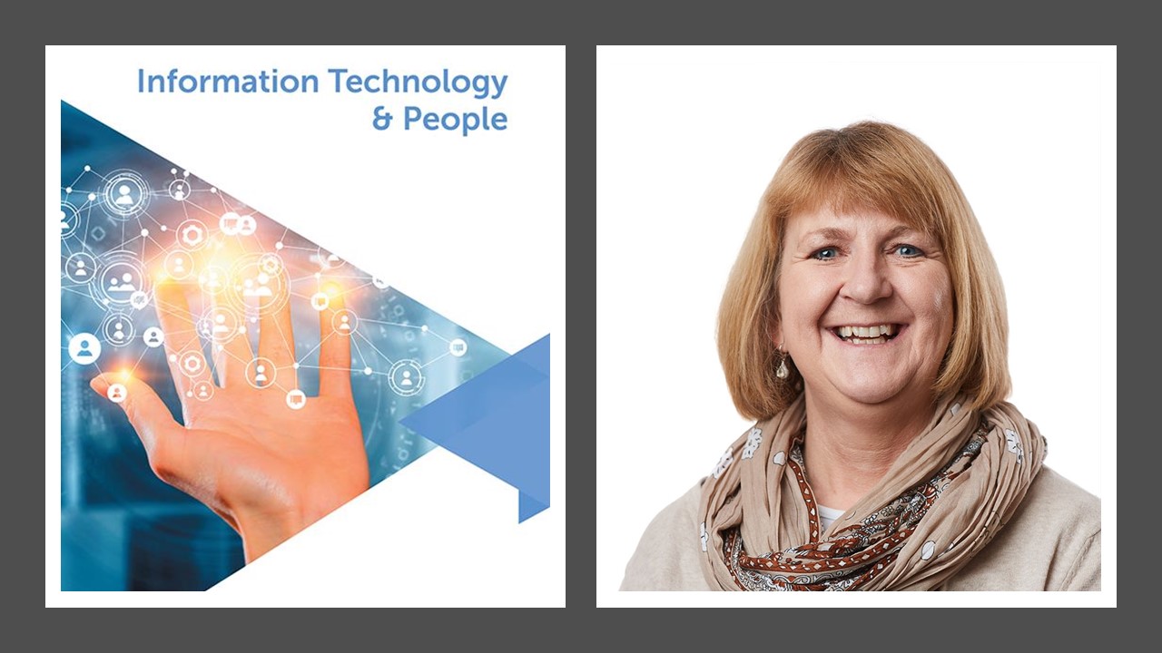 Cover of the journal Information Technology & People next to a portrait photo of Adele Berndt